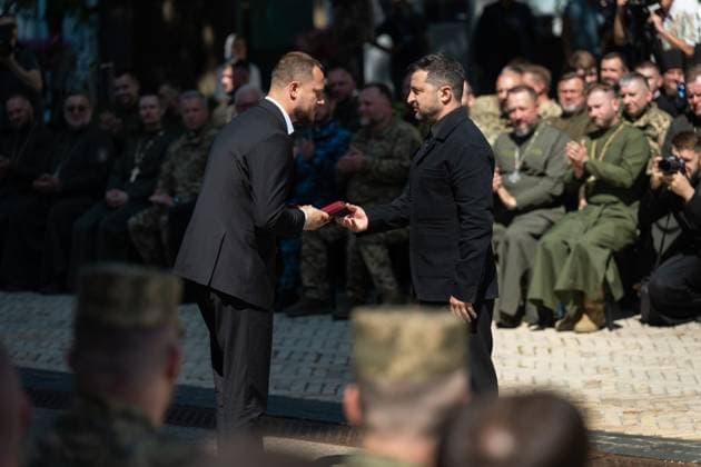 Ukrainian President Volodymyr Zelenskyy participates in events commemorating Ukrainian Constitution Day, observed annually on June 28, to mark the adoption of the country s constitution in 1996 Ukrainian President Volodymyr Zelenskyy participates in events commemorating Ukrainian Constitution Day, observed annually on June 28, to mark the adoption of the country s constitution in 1996, in Kyiv, Ukraine, June 28, 2026. Photo by PRESIDENT OF UKRAINE apaimages Ukraine Ukraine Ukraine 280626_Ukraine_UPO_00(16).jpeg Copyright: xapaimagesxPRESIDENTxOFxUKRAINEx xapaimagesx