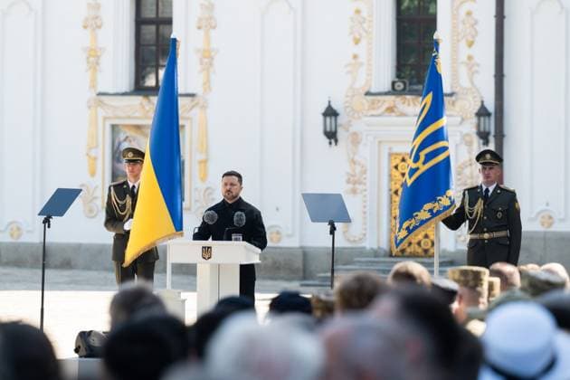 Ukrainian President Volodymyr Zelenskyy participates in events commemorating Ukrainian Constitution Day, observed annually on June 28, to mark the adoption of the country s constitution in 1996 Ukrainian President Volodymyr Zelenskyy participates in events commemorating Ukrainian Constitution Day, observed annually on June 28, to mark the adoption of the country s constitution in 1996, in Kyiv, Ukraine, June 28, 2026. Photo by PRESIDENT OF UKRAINE apaimages Ukraine Ukraine Ukraine 280626_Ukraine_UPO_00(38).jpeg Copyright: xapaimagesxPRESIDENTxOFxUKRAINEx xapaimagesx