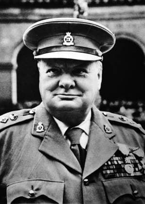 RECORD DATE NOT STATED Winston Churchill Black and white photograph of Sir Winston Churchill (1874-1965), twice Prime Minister of Great Britain, shown in military uniform. Churchill was first elected in the General Election of 1940. Editorial use only. All other uses to be cleared with the copyright owner (World History Archive), in advance., WHA_134_0500.jpg, Sir Winston Churchill; Prime Minister; Great Britain; military uniform; black and white photograph; General Election 1940; historical figure; British history; World War II; leader; statesman; politician; British Prime Minister; iconic; portrait; vintage; famous; British leader; wartime; British politics; British statesman; British military; British government; British icon; British pe Copyright: xWorldxHistoryxArchivex