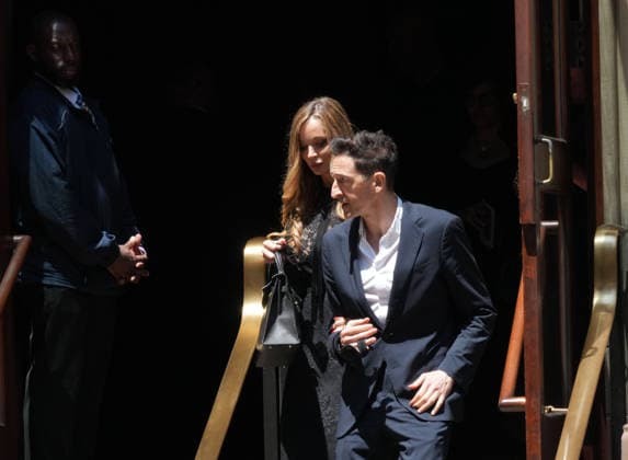 June 29, 2026, New York, Ny, USA: GEORGINA CHAPMAN and ADRIEN BRODY exit the Clive Davis Funeral.Central Synagogue, NYC.June 29, 2026. New York USA  - ZUMAms4_ 20260629_faf_ms4_010 Copyright: xSoniaxMoskowitzxGordonx