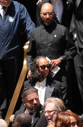June 29, 2026, New York, Ny, USA: SWIZZ BEATZ and ALICIA KEYS exit the Clive Davis Funeral.Central Synagogue, NYC.June 29, 2026. . ALICIA KEYS exits the Clive Davis Funeral.Central Synagogue, NYC.June 29, 2026. . Clive Davis Funeral.Central Synagogue, NYC.June 29, 2026. New York USA - ZUMAms4_ 20260629_faf_ms4_015 Copyright: xSoniaxMoskowitzxGordonx