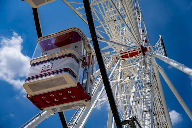 A ferris wheel is seen on the fifth day of the Great American State Fair on the National Mall on Monday, June 29, 2026. The Freedom 250-backed Great American State Fair celebrating the 250th anniversary of the United States runs through July 10th.  WAP20260629400 BONNIExCASH