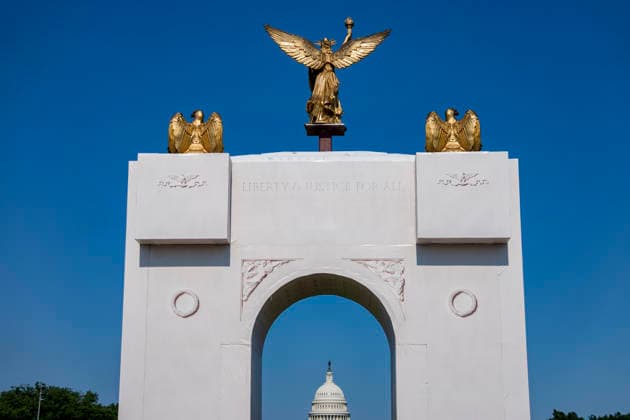The U.S Capitol is seen through a model of President Donald Trump s Triumphal Arch during the fifth day of the Great American State Fair on the National Mall on Monday, June 29, 2026. The Freedom 250-backed Great American State Fair celebrating the 250th anniversary of the United States runs through July 10th.  WAP20260629422 BONNIExCASH