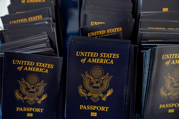 Information booklets on the Passport 250 , a limited edition U.S. Passport featuring U.S. President Donald Trump, are displayed in the State Department exhibit on the fifth day of the Great American State Fair on the National Mall on Monday, June 29, 2026. The Freedom 250-backed Great American State Fair celebrating the 250th anniversary of the United States runs through July 10th.  WAP20260629425 BONNIExCASH