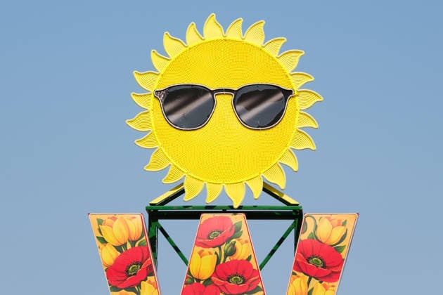 June 29, 2026, Warsaw, Masovian Voivodeship, Poland: Closeup of a sun wearing shades on top of a large Warsaw sign in summertime decorations during severe heat in Warsaw, Poland. This was the second day in a row that temperatures in the Polish capital climbed over 35Ã‚Â°C, as a scorching heat dome moves eastwards across Europe, bringing with it record-breaking high temperatures. Warsaw Poland - ZUMAk204 20260629_zip_k204_041 Copyright: xRomanxKozielx