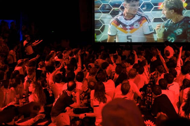 German Fans Watch Final World Cup Match at Public Viewing Germany - Munich, 29.06.2026 Football fans watch Germanys FIFA World Cup 2026 Round of 32 match against Paraguay during a public viewing event at the Backstage Kulturzentrum in Munich. Germany was eliminated after a 1 1 draw and a 4 3 penalty shootout defeat, ending its World Cup campaign. Bavaria