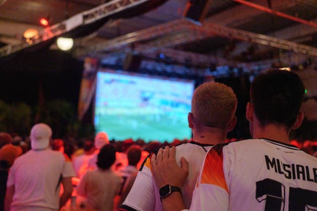 German Fans Watch Final World Cup Match at Public Viewing Germany - Munich, 30.06.2026 Football fans watch Germanys FIFA World Cup 2026 Round of 32 match against Paraguay during a public viewing event at the Backstage Kulturzentrum in Munich. Germany was eliminated after a 1 1 draw and a 4 3 penalty shootout defeat, ending its World Cup campaign. Bavaria