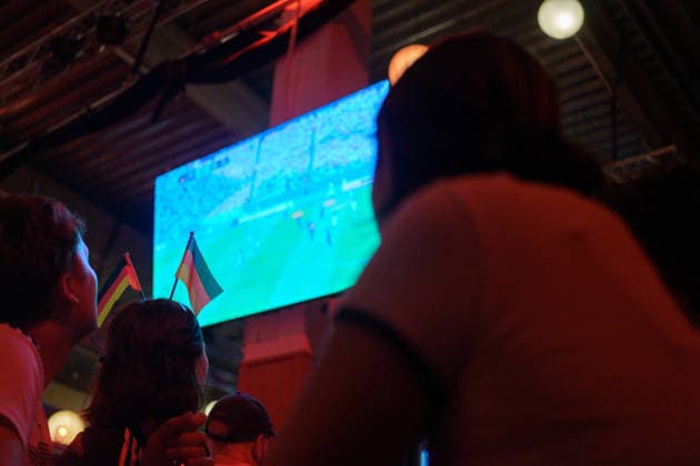 German Fans Watch Final World Cup Match at Public Viewing Germany - Munich, 30.06.2026 Football fans watch Germanys FIFA World Cup 2026 Round of 32 match against Paraguay during a public viewing event at the Backstage Kulturzentrum in Munich. Germany was eliminated after a 1 1 draw and a 4 3 penalty shootout defeat, ending its World Cup campaign. Bavaria
