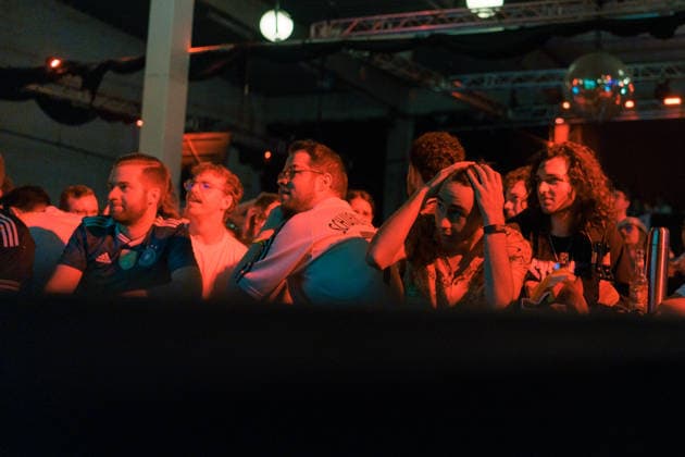 German Fans Watch Final World Cup Match at Public Viewing Germany - Munich, 30.06.2026 Upset spectators, as football fans watch Germanys FIFA World Cup 2026 Round of 32 match against Paraguay during a public viewing event at the Backstage Kulturzentrum in Munich. Germany was eliminated after a 1 1 draw and a 4 3 penalty shootout defeat, ending its World Cup campaign. Bavaria