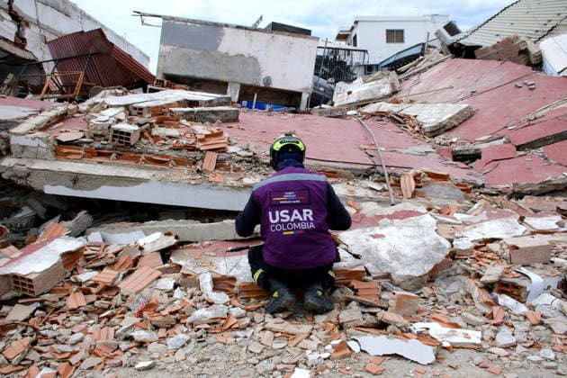 Search and rescue operations continue in earthquake-hit Venezuela LA GUAIRA, VENEZUELA - JUNE 29: A member of the Colombian brigade is seen as more than 1,600 specialists from 30 countries and 12 UN-coordinated rescue teams have arrived following the earthquakes of June 24 in La Guaira, Venezuela, on June 29, 2026. The contingent includes personnel from Switzerland, the United States, Mexico, Colombia, and the European Union, deploying primarily to La Guaira state. Diko Betancourt Anadolu La Guaira Venezuela. Editorial use only. Please get in touch for any other usage.  Copyright: x2026xAnadoluxDikoxBetancourtx