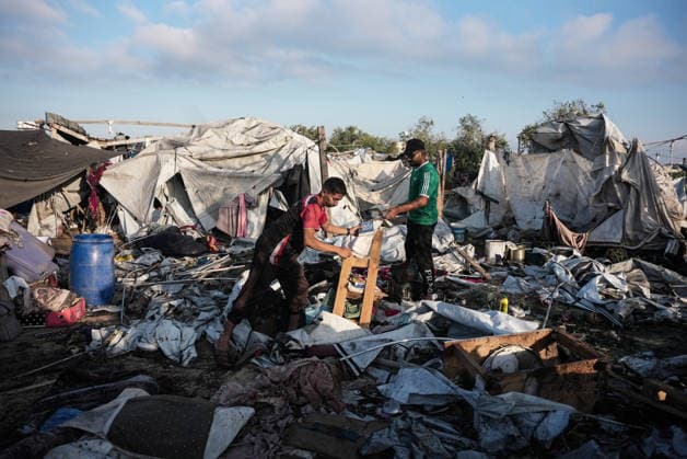 Israeli strike on Khan Yunis despite ceasefire leaves widespread destruction KHAN YUNIS, GAZA STRIP, PALESTINE - JUNE 30: A view of widespread destruction following an Israeli strike on tents sheltering displaced Palestinians in the Al-Mawasi area west of Khan Yunis in the southern Gaza Strip, Palestine on June 30, 2026. Israeli army carried out the attack despite the ceasefire, causing extensive damage in the area. Mahmoud Bassam Anadolu Khan Yunis Gaza. Editorial use only. Please get in touch for any other usage.  Copyright: x2026xAnadoluxMahmoudxBassamx