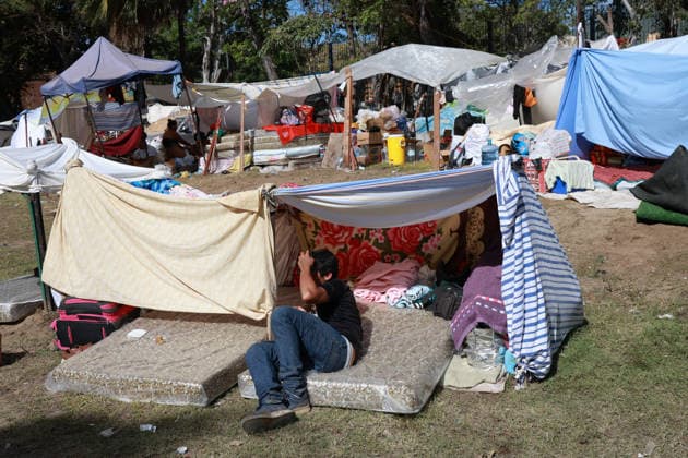 Caraballeda Relief Center, La Guaira, Venezuela A man waits in a makeshift tent at the Caraballeda relief center after an earthquake in Venezuela destroys his home in La Guaira on June 29, 2026. La Guaira Venezuela  Copyright: xJavierxCamposx originalFilename: campos-notitle260629_np2h1.jpg