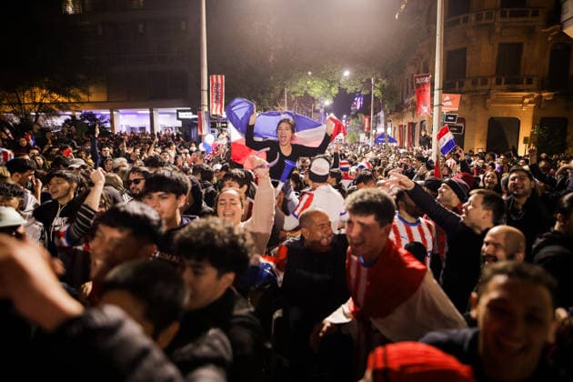 Paraguayan fans celebrate World Cup win over Germany ASUNCION, PARAGUAY - JUNE 30: Paraguayan football fans celebrate in Asuncion after Paraguay defeated Germany 4-3 in a penalty shootout following a 1-1 draw to advance to the Round of 16 of the FIFA World Cup 2026 on June 29, 2026. Nathalia Aguilar Anadolu Asuncion Paraguay. Editorial use only. Please get in touch for any other usage.  Copyright: x2026xAnadoluxNathaliaxAguilarx