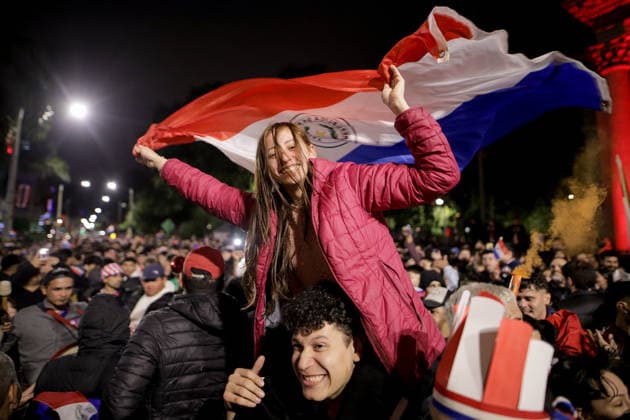 Paraguayan fans celebrate World Cup win over Germany ASUNCION, PARAGUAY - JUNE 30: Paraguayan football fans celebrate in Asuncion after Paraguay defeated Germany 4-3 in a penalty shootout following a 1-1 draw to advance to the Round of 16 of the FIFA World Cup 2026 on June 29, 2026. Nathalia Aguilar Anadolu Asuncion Paraguay. Editorial use only. Please get in touch for any other usage.  Copyright: x2026xAnadoluxNathaliaxAguilarx