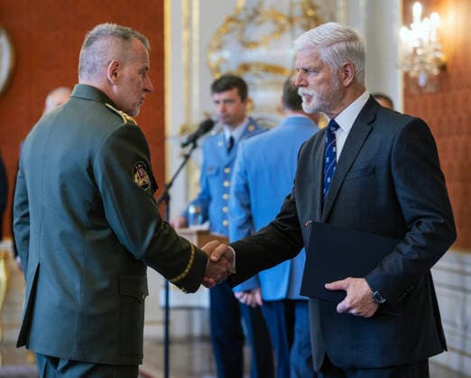 Czech President Petr Pavel, right, appoints Miroslav Hlavac as new Chief of General Staff of the Czech Armed Forces, in Prague, Czech Republic, on June 30, 2026. (CTKxPhoto MichaelaxRihova) CTKPhotoP2026063002995  CTKPhotoP2026063002995