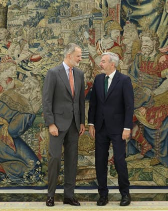 The King Grants an Audience to Jorge Azcón King Felipe VI grants an audience to the president of Aragon, Jorge Azcón, at the Zarzuela Palace on June 30, 2026, in Madrid, Spain. The audience takes place following Azcón’s recent reelection as President of Aragon. JUNE 30, 2026 Marta Ferná Spain  Copyright: xMartaxFernandezx 7632268