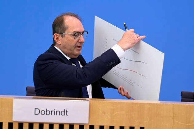 ABB BPK- Alexander Dobrindt CDU Politiker Bundesminister des Innern bei der Veroeffentlichung des Berichts Vorstellung des Verfassungsschutzberichtes 2025 auf der BPK Bundespressekonferenz am 30.06.2026 in Berlin Berlin Deutschland *** ABB BPK Alexander Dobrindt, CDU politician and Federal Minister of the Interior, at the release of the 2025 Report on the Protection of the Constitution during the BPK Federal Press Conference on June 30, 2026, in Berlin, Germany