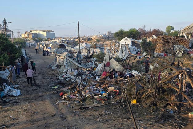 Displaced Families Inspect Damage After Israeli Airstrike in al-Mawasi Palestinian displaced families inspect damage to their tents and belongings following an Israeli airstrike that targeted a camp for displaced people in the al-Mawasi area of Khan Younis, southern Gaza Strip, on June 30, 2026. The Israeli army carried out the strike despite a ceasefire, causing extensive damage across the area. Photo by Tariq Mohammad APA Images Khan Yunis Gaza Strip Palestinian Territory 300626_Khan_Yunis_TM_00(1) Copyright: xapaimagesxTariqxMohammad xapaimagesx