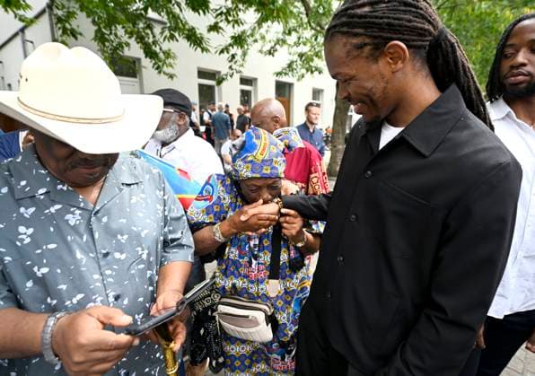 Inauguration of Patrice Lumumba Square in Liège LIEGE, BELGIUM - JUNE 30 : Yvan Lumumba (Patrice Lumumba s grandson) pictured during the Inauguration of Patrice Lumumba Square in the Saint-Léonard district of Liège, attended by local authorities and representatives of Patrice Lumumba s family on June 30, 2026 in Liege, Belgium, 30 06 2026 Liege Belgium  Copyright: xDidierxLebrunx