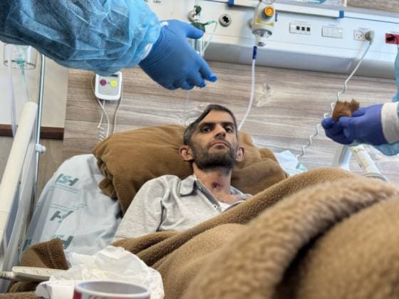Palestinian journalist recalls life after brain hemorrhage following Israeli detention JENIN, WEST BANK, PALESTINE – JUNE 30: Palestinian journalist Mujahid Bani Muflih receives medical treatment at Ibn Sina Hospital after he was held in an Israeli prison for six months without charge and subjected to abuse during his detention in Jenin on June 30, 2026. Muflih, who underwent surgery after suffering a brain hemorrhage following his release, spoke to Anadolu about his detention and ongoing recovery. Moiz Salhi Anadolu Ramallah West Bank. Editorial use only. Please get in touch for any other usage.  Copyright: x2026xAnadoluxMoizxSalhix