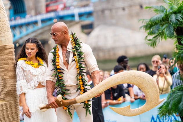 Catherine Laga aia and Dwayne Johnson attend the launch of the Moana Experience at Potters Fields Park in London, England on June 30, 2026 LONDON, ENGLAND - JUNE 30: Catherine Laga aia and Dwayne Johnson attend the launch of the Moana Experience at Potters Fields Park in London, England on June 30, 2026, Credit:Pupat Chenaksara Avalon United Kingdom, London, Potters Fields Park  Copyright: xPupatxChenaksarax xAvalonx 1113549891