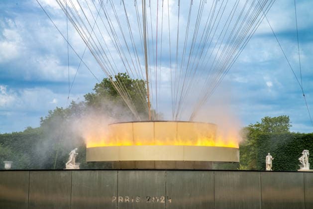 The Olympic Cauldron On Display For The Entire Summer - Paris The Olympic torch, one of the symbols of the Olympic and Paralympic Games, is seen after being reinstalled at the Tuileries Garden in Paris, France for the summer season, on June 30, 2026, in Paris, France. Photo by Denis Prezat ABACAPRESS.COM Paris France  Copyright: xPrezatxDenis ABACAx