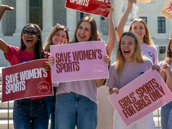 June 30, 2026, Washington, District Of Columbia, USA: Supporters of girls only in sports celebrate the U.S. Supreme Court unanimous decision that schools may determine eligibility for female sports teams based.on biological sex in the case of West Virginia v. B. P. J. Washington USA - ZUMAd155 20260630_znp_d155_001 Copyright: xSuexDorfmanx