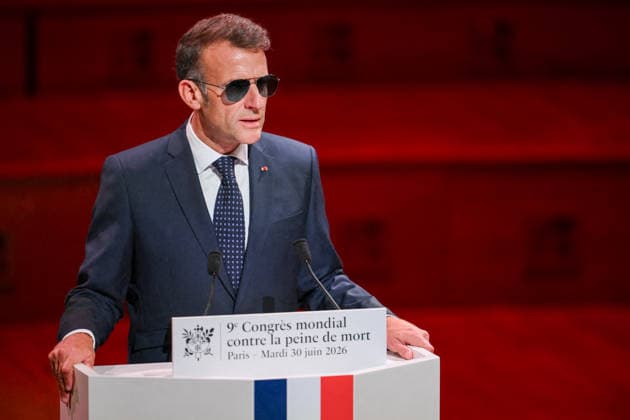 French President Emmanuel Macron delivers a speech at the 9th World Congress Against the Death Penalty in Paris, France, on June 30, 2026. Eliot Blondet Pool Bestimage French President Emmanuel Macron delivers a speech during the World Congress Against the Death Penalty in Paris, on June 30, 2026, Paris, France  Copyright: xEliotxBlondetx xPoolx xBestimagexEliotxBlondetx xPoolx xBestimagex
