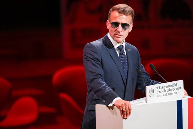 French President Emmanuel Macron delivers a speech at the 9th World Congress Against the Death Penalty in Paris, France, on June 30, 2026. Eliot Blondet Pool Bestimage French President Emmanuel Macron delivers a speech during the World Congress Against the Death Penalty in Paris, on June 30, 2026, Paris, France  Copyright: xEliotxBlondetx xPoolx xBestimagexEliotxBlondetx xPoolx xBestimagex