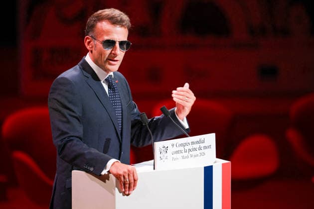 French President Emmanuel Macron delivers a speech at the 9th World Congress Against the Death Penalty in Paris, France, on June 30, 2026. Eliot Blondet Pool Bestimage French President Emmanuel Macron delivers a speech during the World Congress Against the Death Penalty in Paris, on June 30, 2026, Paris, France  Copyright: xEliotxBlondetx xPoolx xBestimagexEliotxBlondetx xPoolx xBestimagex