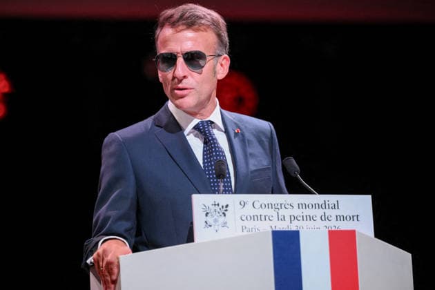 French President Emmanuel Macron delivers a speech at the 9th World Congress Against the Death Penalty in Paris, France, on June 30, 2026. Eliot Blondet Pool Bestimage French President Emmanuel Macron delivers a speech during the World Congress Against the Death Penalty in Paris, on June 30, 2026, Paris, France  Copyright: xEliotxBlondetx xPoolx xBestimagexEliotxBlondetx xPoolx xBestimagex