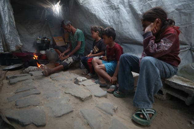 Displaced Palestinians endure harsh conditions in Deir al-Balah camp Displaced Palestinians live in worn-out tents clustered in Deir al-Balah, central Gaza Strip, on June 30, 2026. Hundreds of thousands of Palestinians continue to live in displacement camps and temporary shelters amid severe shortages of food, water, and basic services as the war continues. Photo by Hassan al-Jedi apaimages Nusairat Gaza Strip Palestinian Territory 300626_Deir_al-Balah_HJ_00(22).jpeg Copyright: xapaimagesxHassanxal-Jedixx xapaimagesx