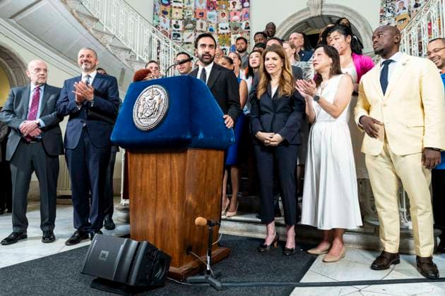 June 30, 2026, New York City, New York, United States: New York City Mayor ZOHRAN MAMDANI (D) speaking at a press conference at City Hall in New York City. New York City United States - ZUMAb161 20260630_aap_b161_002 Copyright: xMichaelxBrochsteinx