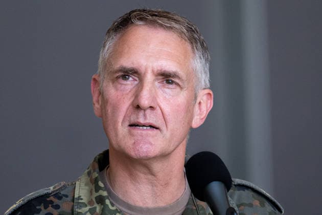 Kaufbeuren, Bavaria, Germany - June 30, 2026: Kaufbeuren Air Base, the Bundeswehr, and the German Air Force: The Future of the Arrow Weapon System for Germany (AWS-G), Air Defense, Military Base, and Pilot Project for Historic Preservation. Ministerial Director Dr. Alexander Götz (Head of the Force Development Division at the Federal Ministry of Defense) *** Fliegerhorst Kaufbeuren, Bundeswehr und Luftwaffe: Zukunft des Arrow Weapon System for Germany (AWS-G), Luftverteidigung, Militärstandort und Pilotvorhaben Denkmalschutz. Ministerialdirektor Dr. Alexander Götz (Hauptabteilungsleiter Aufwuchs im Bundesministerium der Verteidigung)