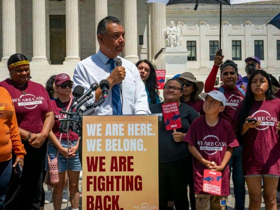 June 30, 2026, Washington, District Of Columbia, USA: U.S. Senator ALEX PADILLA (D-Calif.), Ranking Member of the Senate Judiciarys Immigration Subcommittee celebrates the Supreme Court decision reaffirming birthright citizenship for children born in the United States, regardless of their parents immigration status. This overturns President Trumps unconstitutional executive order, which sought to reinterpret the 14th amendment. Washington USA - ZUMAd155 20260630_znp_d155_017 Copyright: xSuexDorfmanx