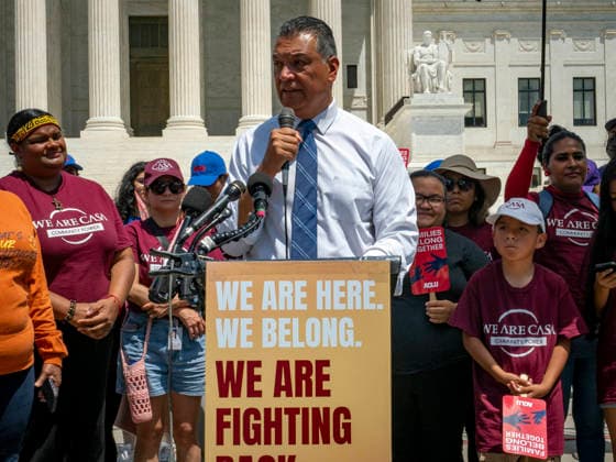 June 30, 2026, Washington, District Of Columbia, USA: U.S. Senator ALEX PADILLA (D-Calif.), Ranking Member of the Senate Judiciarys Immigration Subcommittee celebrates the Supreme Court decision reaffirming birthright citizenship for children born in the United States, regardless of their parents immigration status. This overturns President Trumps unconstitutional executive order, which sought to reinterpret the 14th amendment. Washington USA - ZUMAd155 20260630_znp_d155_024 Copyright: xSuexDorfmanx