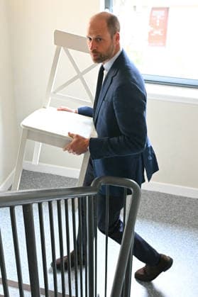 Prince William visits Langstane Housing Association Prince William helps a tenant to move furniture into a new flat during a visit to Langstane Housing Association, Aberdeen, Scotland, UK, on the 30th June 2026. Picture by Andy Buchanan WPA-Pool Aberdeen Langstane Housing Association Scotland United Kingdom  WHA-0830