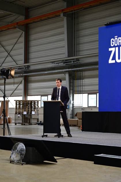 Florian Hohenwarter CEO KNDS Deutschland. Im Rahmen des Besuchs des Ministerpräsidenten wird ein Überblick über die Transformation des Standorts gegeben. Görlitz, 30.06.2026 *** Florian Hohenwarter, CEO of KNDS Germany: As part of the Minister President’s visit, an overview of the site’s transformation will be provided. Görlitz, June 30, 2026 Copyright: xMatthiasxWehnertx