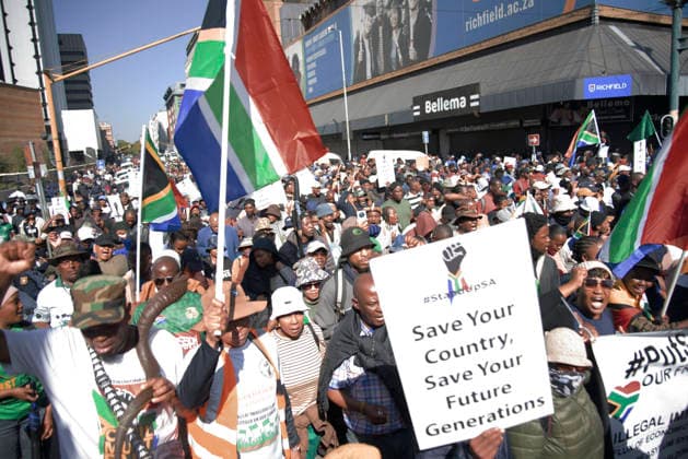 June 30, 2026, Pretoria, Gauteng, South Africa: June 30, 2026 , Pretoria, South Africa: Nearly 5,000 protesters took part in a march against illegal immigration in Pretoria. The demonstrations were reportedly organized by more than 20 anti-migrant organizations and civil society groups, including the March and March movement. Pretoria South Africa - ZUMAd214 20260630_znp_d214_133 Copyright: xManashxDasx