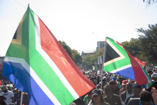 June 30, 2026, Pretoria, Gauteng, South Africa: June 30, 2026 , Pretoria, South Africa: Nearly 5,000 protesters took part in a march against illegal immigration in Pretoria. The demonstrations were reportedly organized by more than 20 anti-migrant organizations and civil society groups, including the March and March movement. Pretoria South Africa - ZUMAd214 20260630_znp_d214_190 Copyright: xManashxDasx