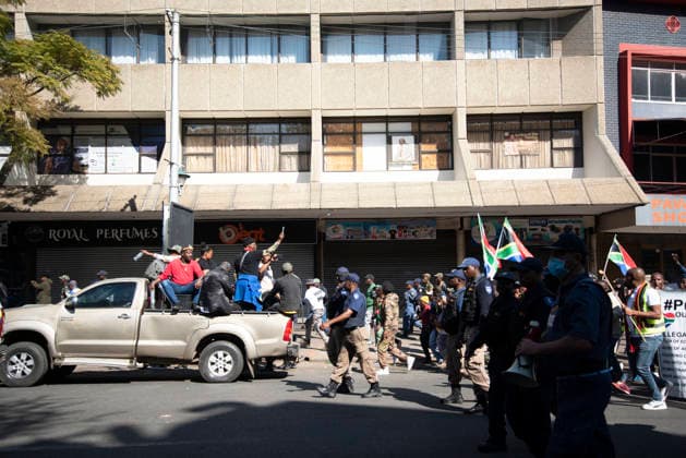 June 30, 2026, Pretoria, Gauteng, South Africa: June 30, 2026 , Pretoria, South Africa: Nearly 5,000 protesters took part in a march against illegal immigration in Pretoria. The demonstrations were reportedly organized by more than 20 anti-migrant organizations and civil society groups, including the March and March movement. Pretoria South Africa - ZUMAd214 20260630_znp_d214_212 Copyright: xManashxDasx