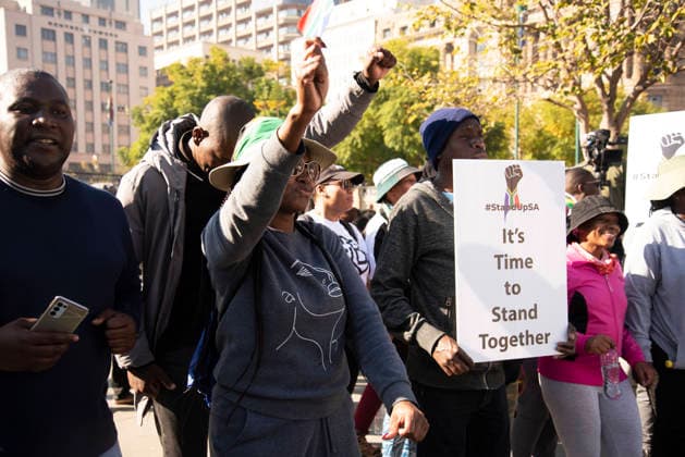 June 30, 2026, Pretoria, Gauteng, South Africa: June 30, 2026 , Pretoria, South Africa: Nearly 5,000 protesters took part in a march against illegal immigration in Pretoria. The demonstrations were reportedly organized by more than 20 anti-migrant organizations and civil society groups, including the March and March movement. Pretoria South Africa - ZUMAd214 20260630_znp_d214_213 Copyright: xManashxDasx