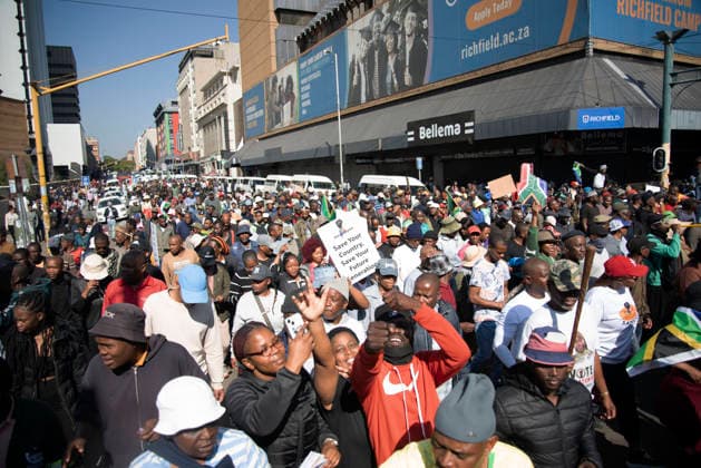 June 30, 2026, Pretoria, Gauteng, South Africa: June 30, 2026 , Pretoria, South Africa: Nearly 5,000 protesters took part in a march against illegal immigration in Pretoria. The demonstrations were reportedly organized by more than 20 anti-migrant organizations and civil society groups, including the March and March movement. Pretoria South Africa - ZUMAd214 20260630_znp_d214_217 Copyright: xManashxDasx