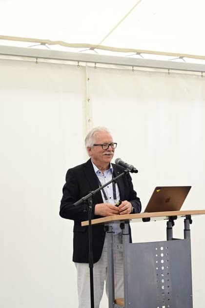 Günther Hasinger bei der Netzwerkveranstaltung Das DZA ein neuer Akteur in der sächsischen Forschungslandschaft des Deutschen Zentrums für Astrophysik im Kahlbaum-Areal. Görlitz, 30.06.2026 *** Günther Hasinger at the networking event The DZA: A New Player in Saxony’s Research Landscape, hosted by the German Center for Astrophysics at the Kahlbaum Areal in Görlitz, June 30, 2026 Copyright: xMatthiasxWehnertx