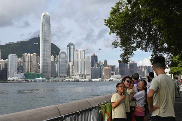 RECORD DATE NOT STATED HONG KONG-DAILY HKSAR 29TH ANNIVERSARY Helicopters soared across Victoria Harbour in celebration of the 29th anniversary of the establishment of the HKSAR during the flag-raising ceremony on July 1, 2026 in Hong Kong. Hong Kong