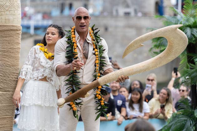 June 30, 2026, London, United Kingdom: (L-R) Catherine Laga aia and Dwayne Johnson attend the Moana Experience Media Launch, at Potters Fields, London. London United Kingdom - ZUMAs197 20260630_aaa_s197_174 Copyright: xPhilxLewisx