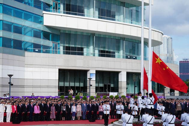 Hong Kong 29th anniversary Flag-raising ceremony the 29th anniversary of the establishment at the Hong Kong Convention and Exhibition Centre on July 1, 2026 in Hong Kong. (Photo by Ellan Mad Nexpher Images) Hong Kong