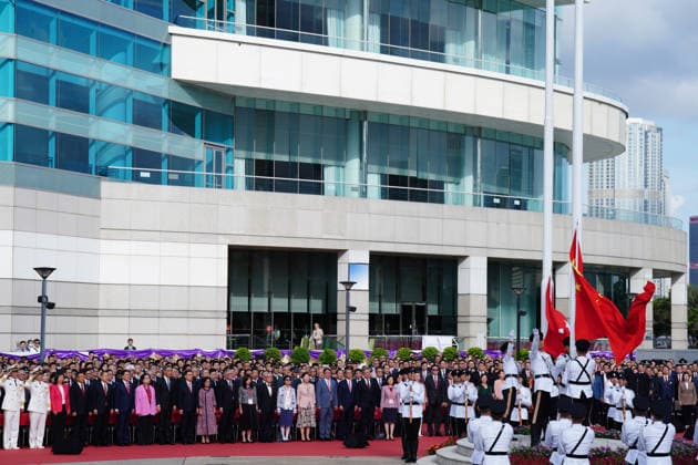 Hong Kong 29th anniversary Flag-raising ceremony the 29th anniversary of the establishment at the Hong Kong Convention and Exhibition Centre on July 1, 2026 in Hong Kong. (Photo by Ellan Mad Nexpher Images) Hong Kong