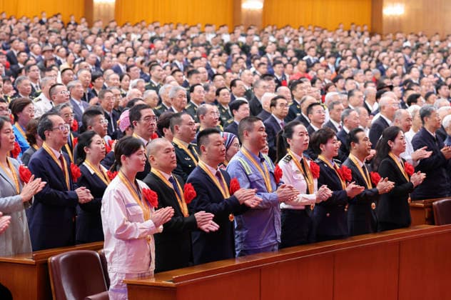 (260701) -- BEIJING, July 1, 2026 -- A gathering in celebration of the 105th founding anniversary of the Communist Party of China (CPC) is held at the Great Hall of the People in Beijing, capital of China, July 1, 2026. ) FOCUS China holds gathering marking 105th founding anniversary of CPC YaoxDawei 