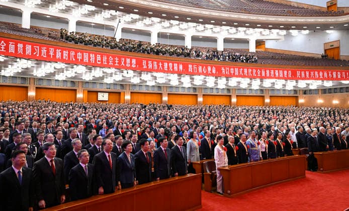 (260701) -- BEIJING, July 1, 2026 -- A gathering in celebration of the 105th founding anniversary of the Communist Party of China (CPC) is held at the Great Hall of the People in Beijing, capital of China, July 1, 2026. ) FOCUS China holds gathering marking 105th founding anniversary of CPC ShenxHong 
